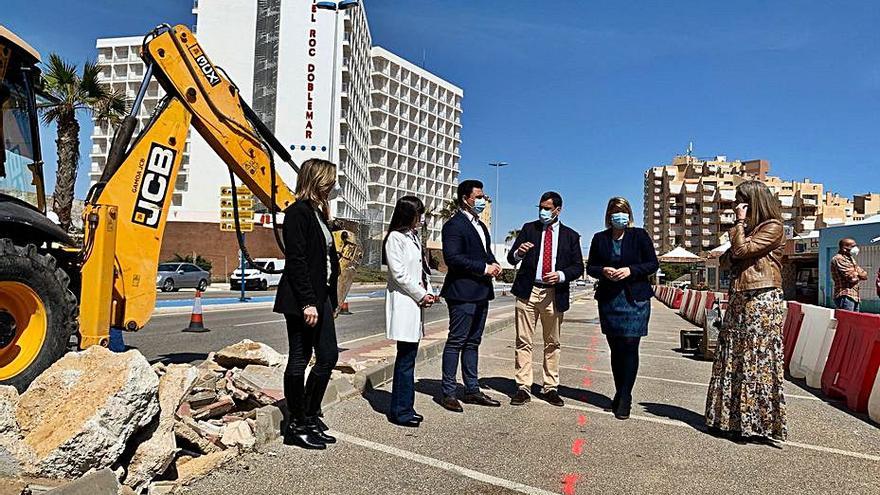 Visita a las obras del nuevo carril bici de La Manga.