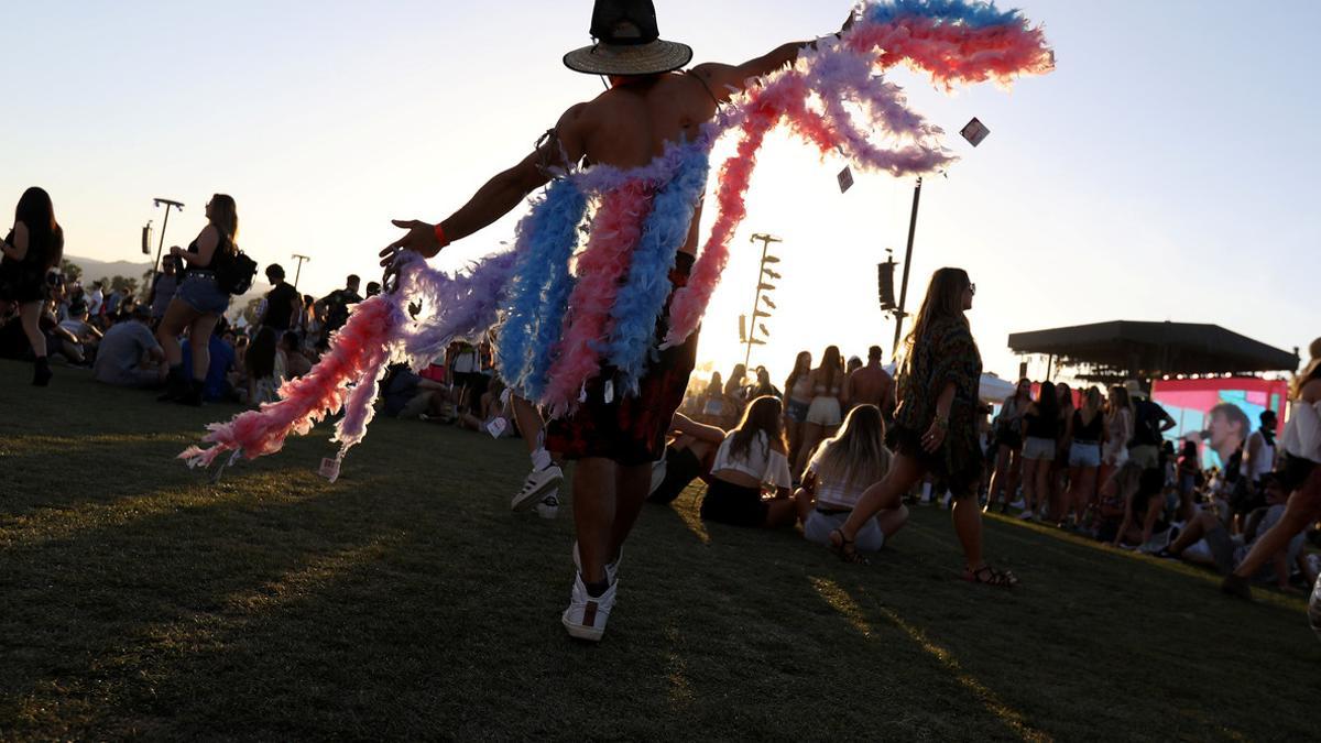 People dance on the opening day of the Coachella Valley Music and Arts Festival