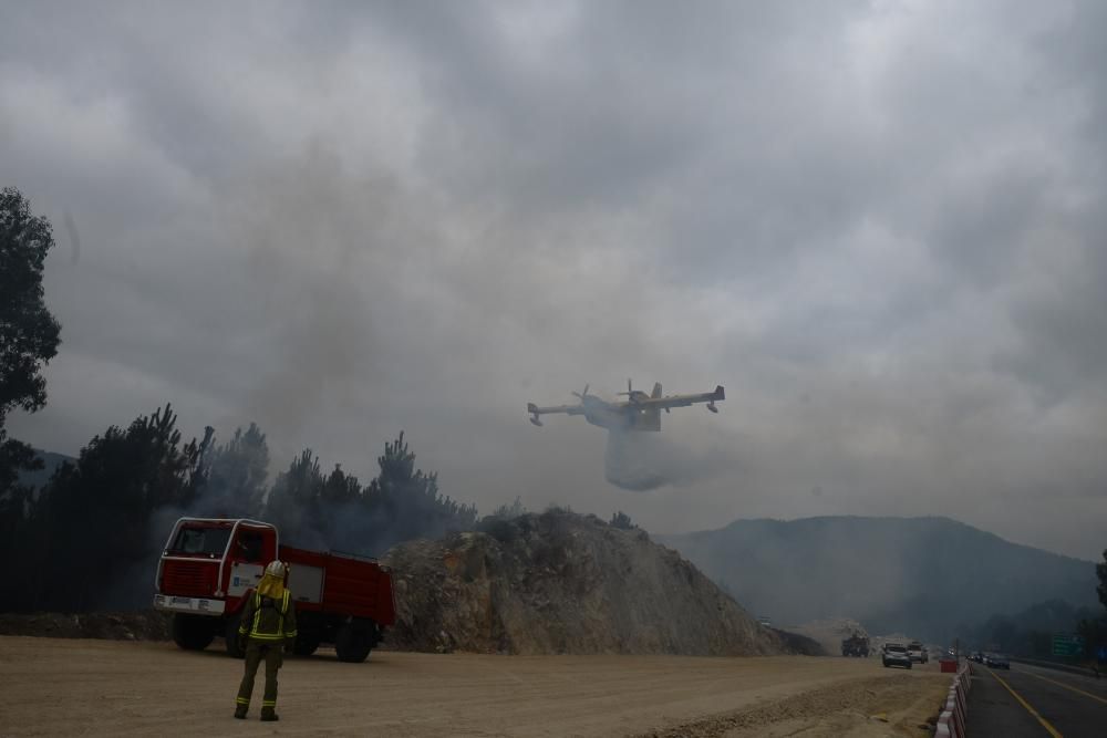 Corte puntual en el Corredor do Morrazo debido a un incendio