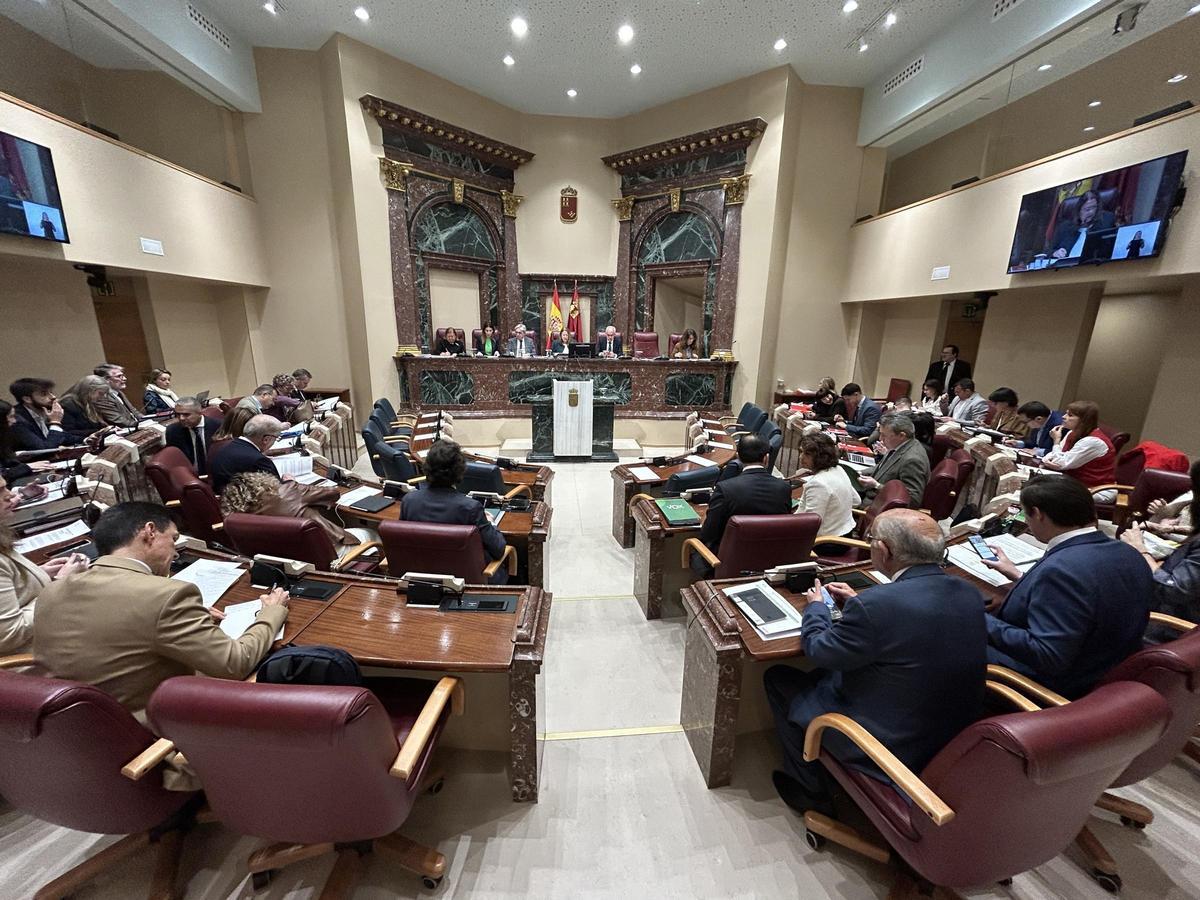 Pleno de la Asamblea Regional, celebrado este miércoles.