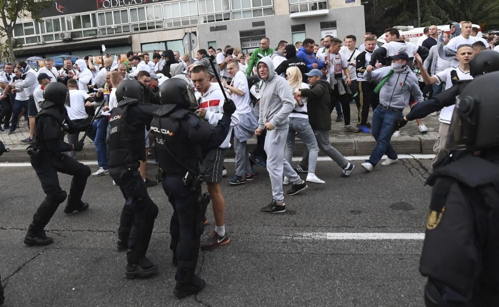 Los ultras del Legia causan disturbios en Madrid