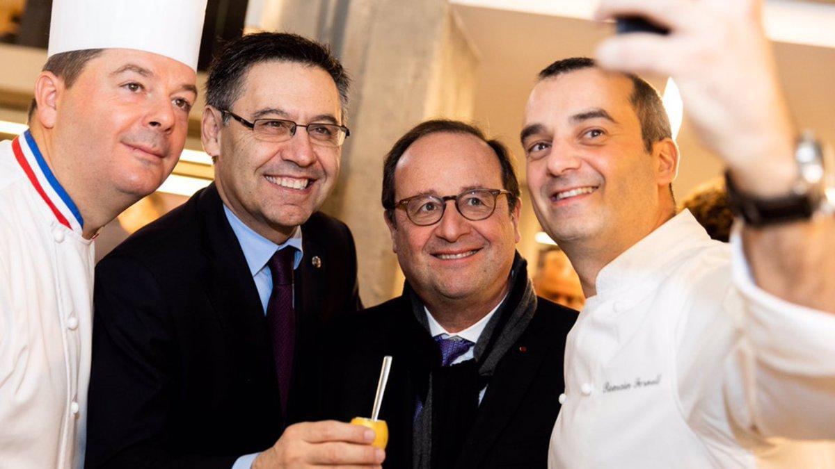 Bartomeu junto al expresidente francés