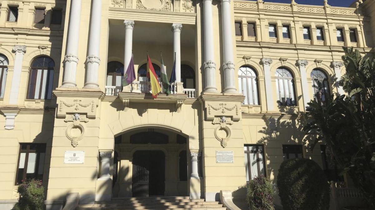 Fachada del Ayuntamiento de Málaga.
