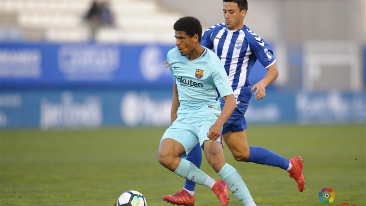 McGuane en un partido con el Barça B