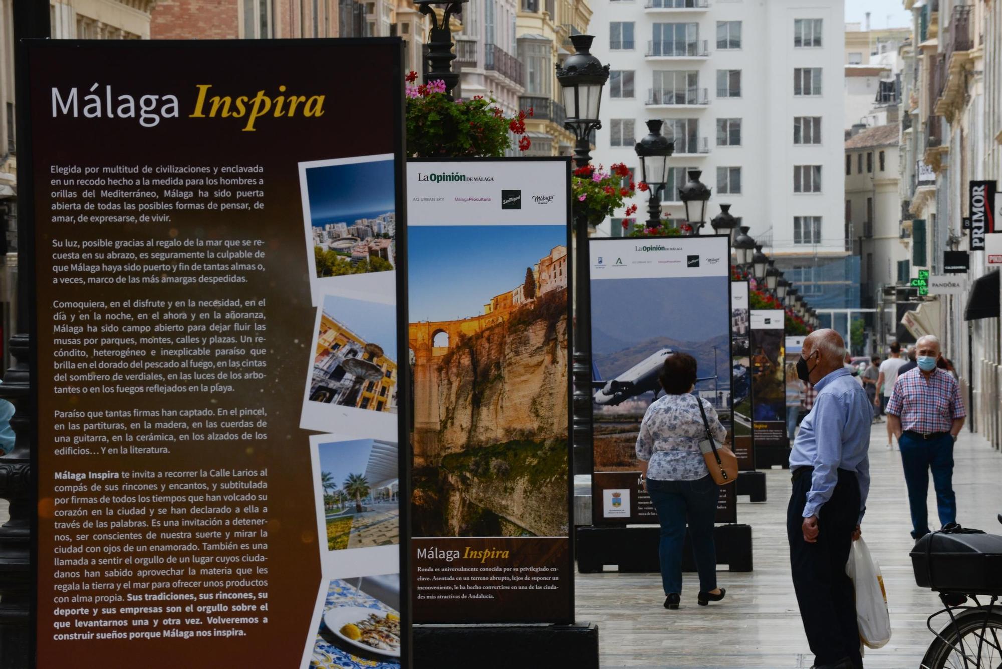 Exposición fotográfica 'Málaga Inspira', en la calle Larios