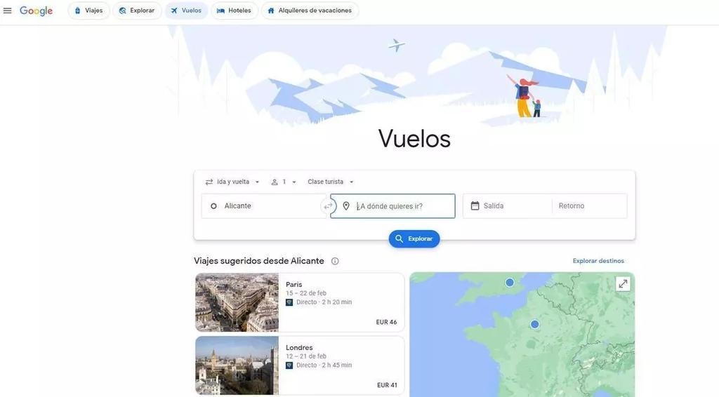 Web de Google Flights.