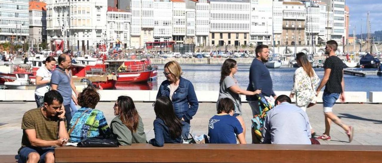 Turistas en A Coruña.