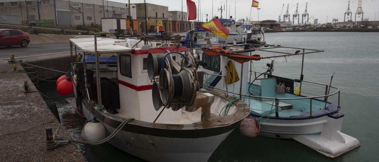 Barcos de pesca amarrados esta semana en el puerto de Sagunt. | DANIEL TORTAJADA