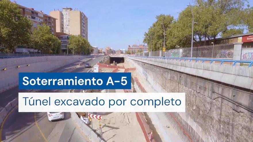 Madrid culmina la excavación del túnel que soterra la A-5 en los dos sentidos desde Padre Piquer hasta el paseo de Extremadura