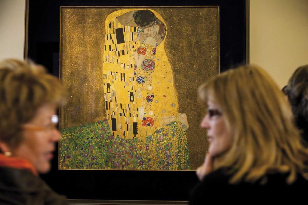 "El beso", de Gustav Klimt, se expone en la Galería Belvedere.