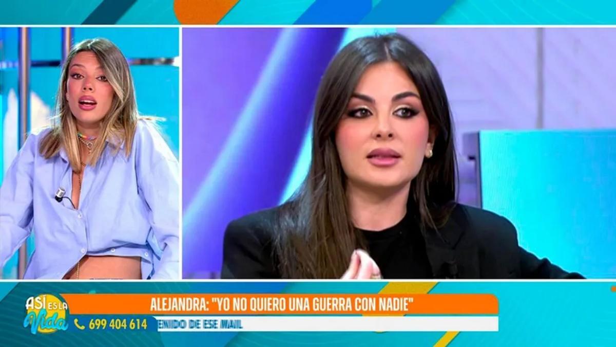 Alejandra Rubio contestando a Alexia Rivas en 'Así es la vida'