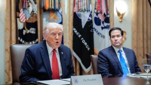 El presidente de Estados Unidos, Donald Trump, y el secretario de Estado, Marco Rubio