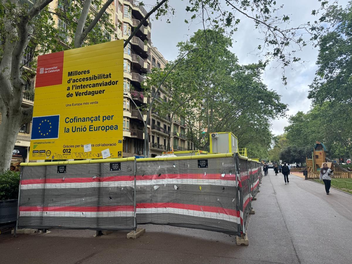 Las obras de mejora de Verdaguer, en la parte que afecta al paseo de Sant Joan.