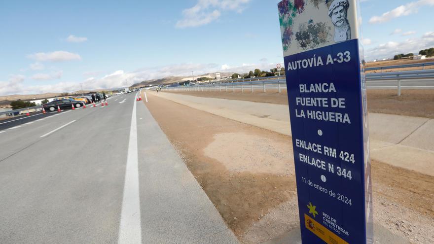 Concluyen las obras de la A-33 que acorta 42 kilómetros el viaje entre Murcia y Valencia