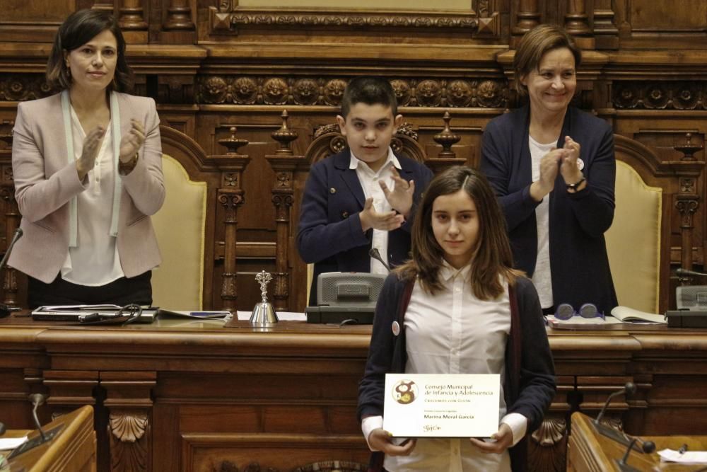 Participantes en el Pleno infantil de Gijón