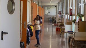 Primer día de colegio en una escuela de Barcelona.