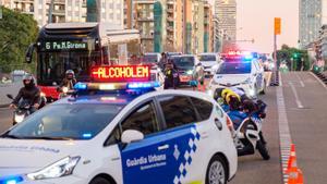 Control de alcoholemia de la Guardia Urbana de Barcelona