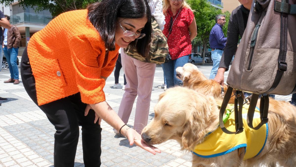 Carolina Darias en el encuentro con las protectoras de perrros en Siete Palmas.