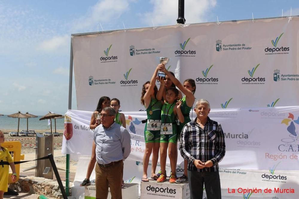 Final de triatlón de deporte escolar