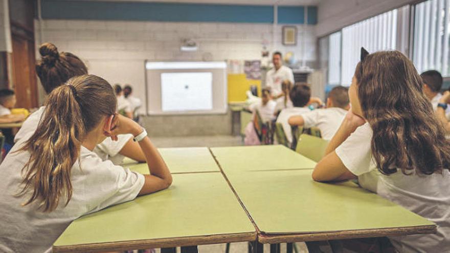 Un aula tinerfeña antes de la pandemia de coronavirus.