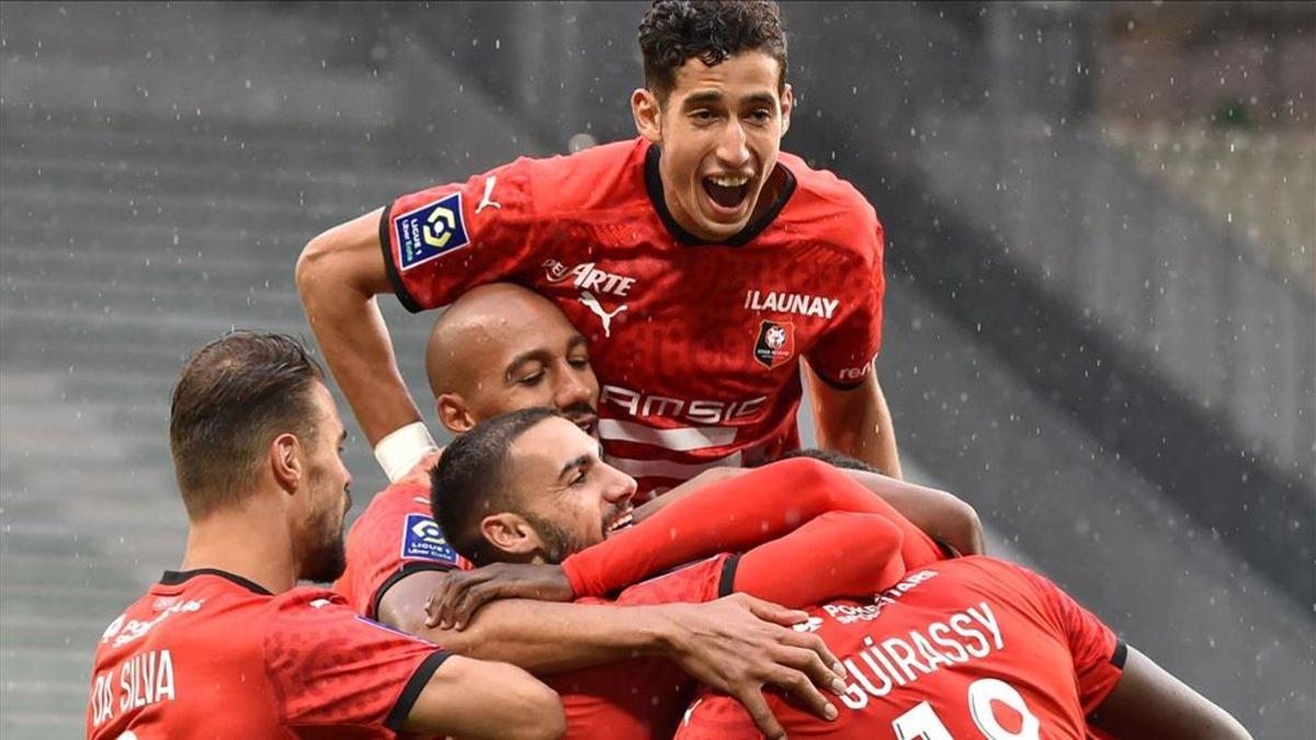 Los jugadores del Rennes en una imagen de archivo.