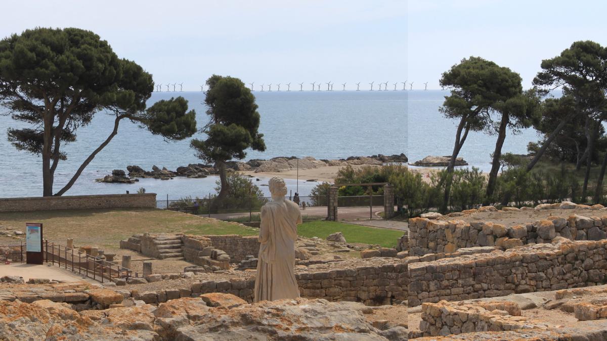 La reproducció feta per la plataforma des de les ruïnes d'Empúries