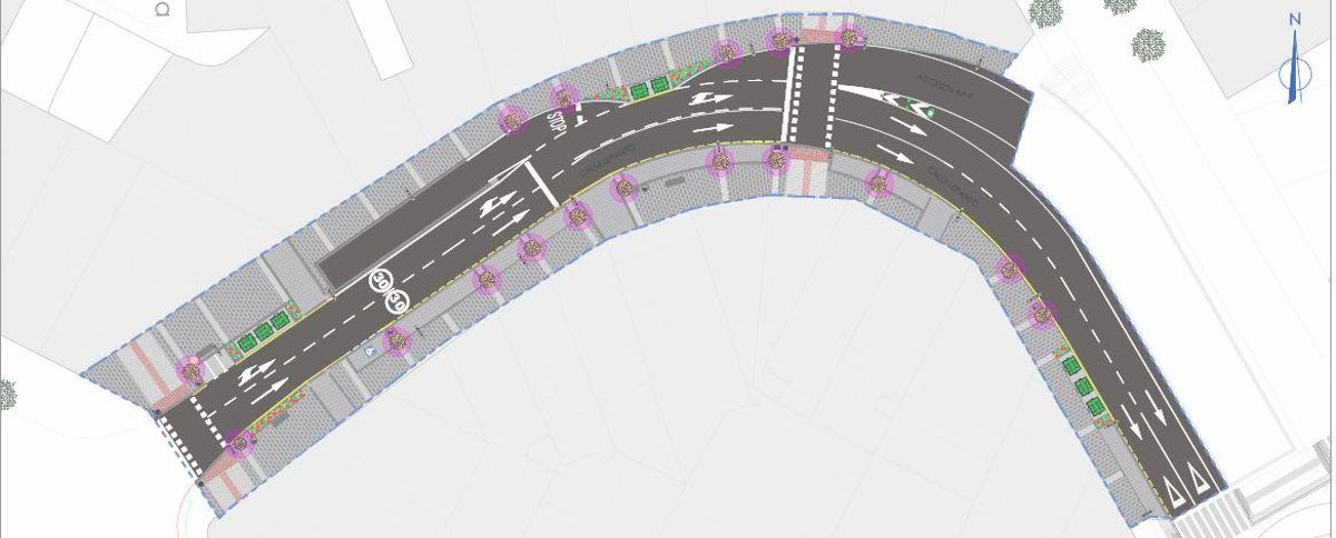 Plano del proyecto de reforma de la calle Lepanto de Vigo.