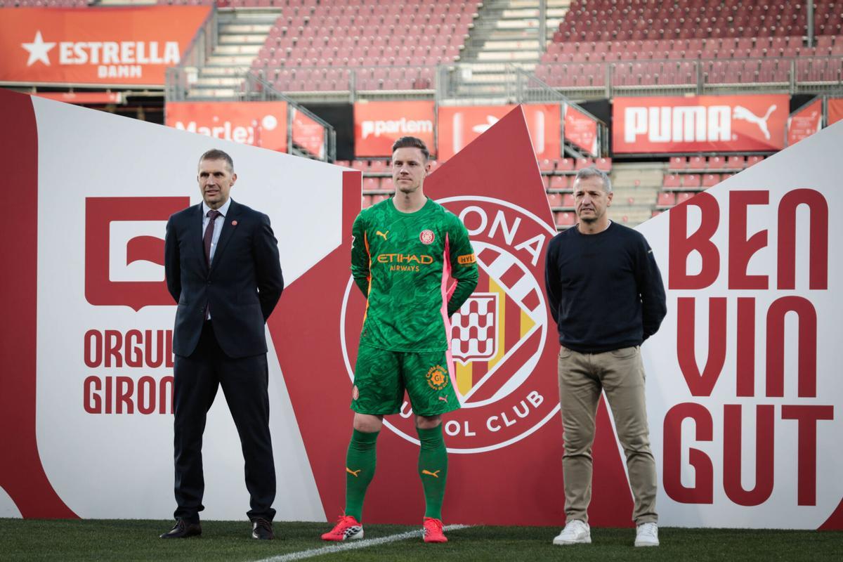 Delfi Geli, Marc André ter Stegen y Quique Cárcel.
