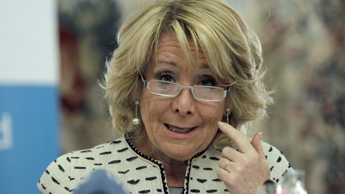 Esperanza Aguirre, durante un acto celebrado en Madrid el pasado día 18 de abril.