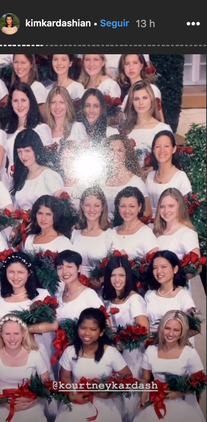 Kourtney Kardashian en su orla de fin de curso del Instituto