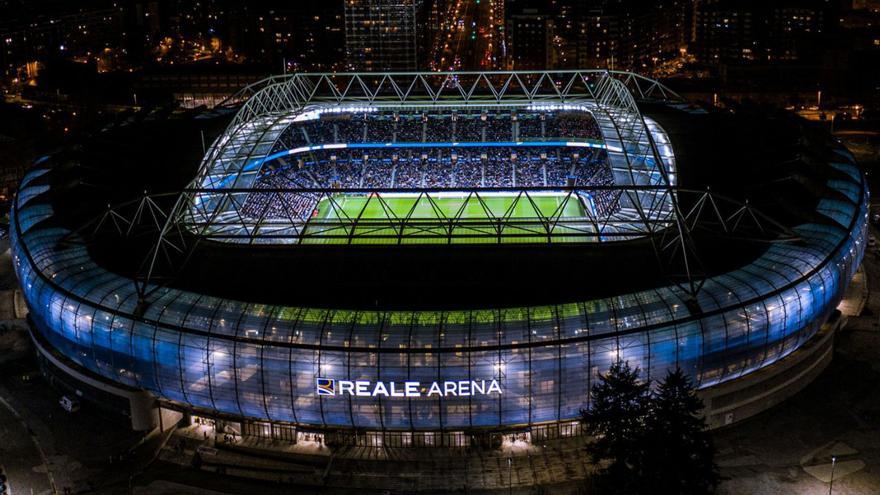 Imagen aérea del estadio Reale Arena, antes de la disputa del último partido ante el Madrid, el pasado viernes.