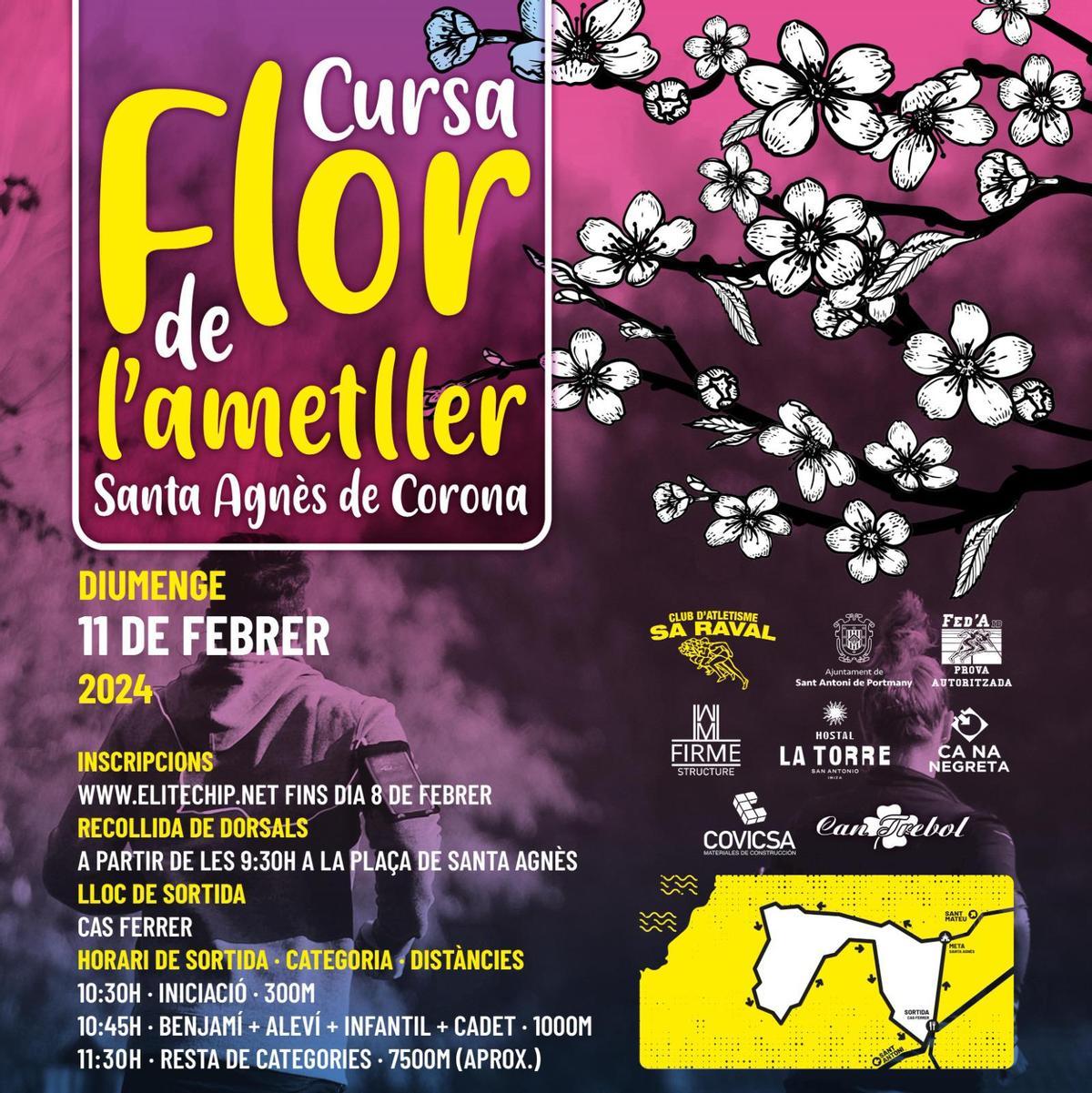 Cartel oficial de la Cursa Flor de l'Ametller 2024.