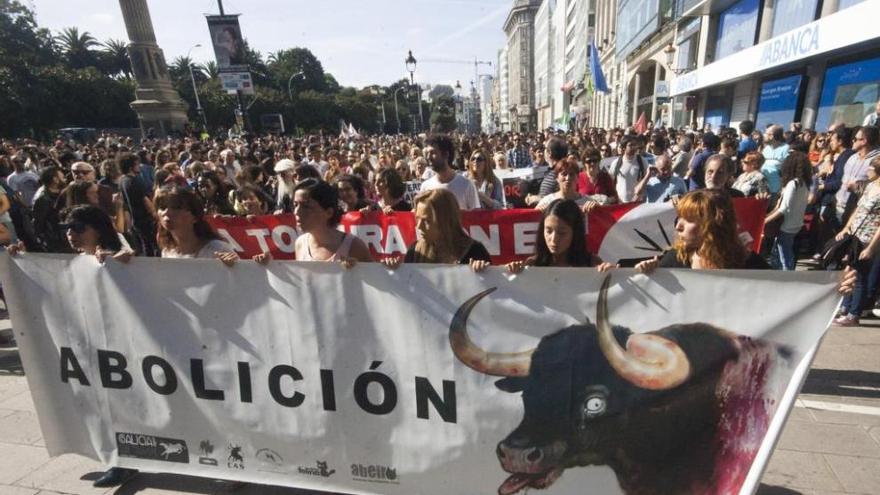 Manifestación antitaurina en A Coruña el año pasado.