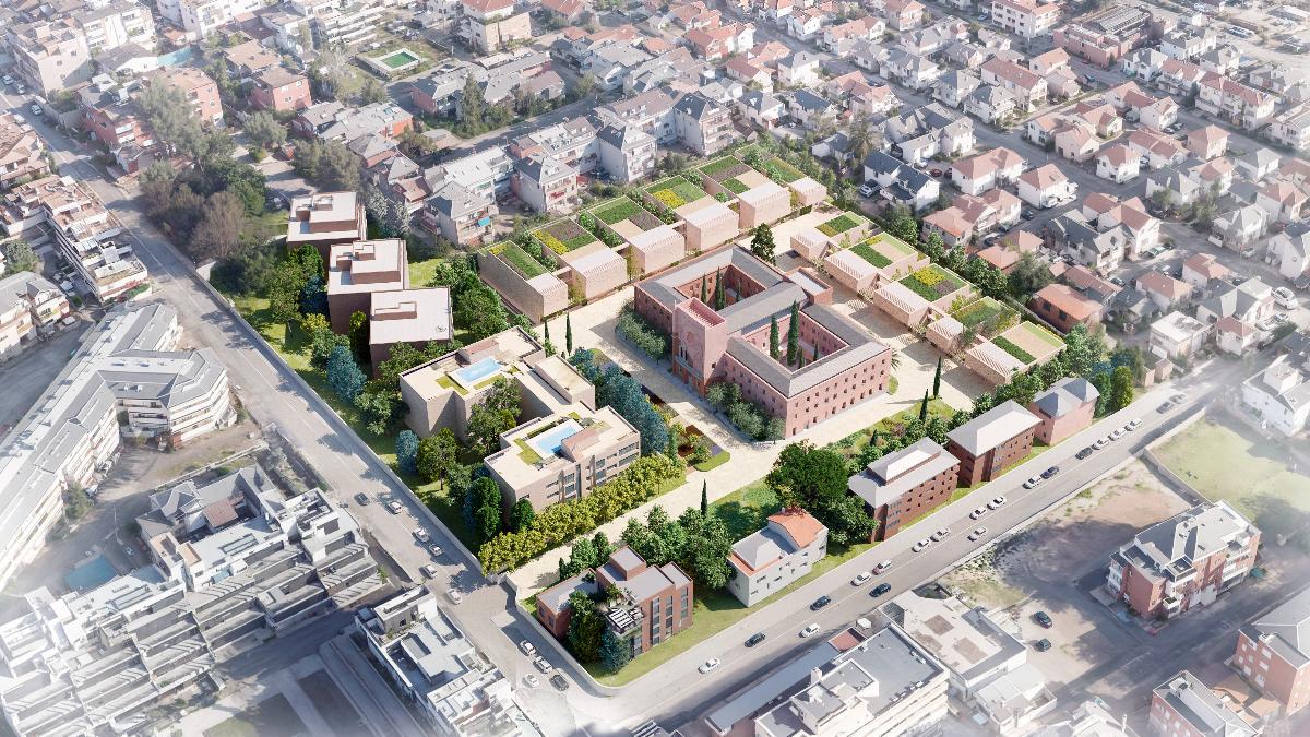 Infografía vista aérea de la parcela de las Damas Apostólicas.