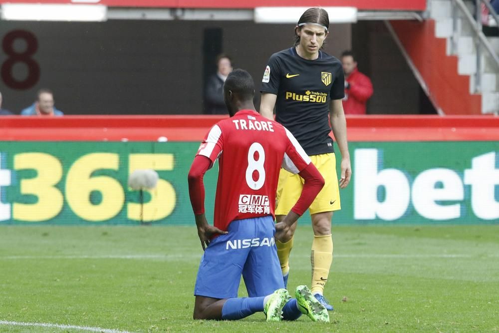 El partido entre el Sporting y el Atlético de Madrid, en imágenes