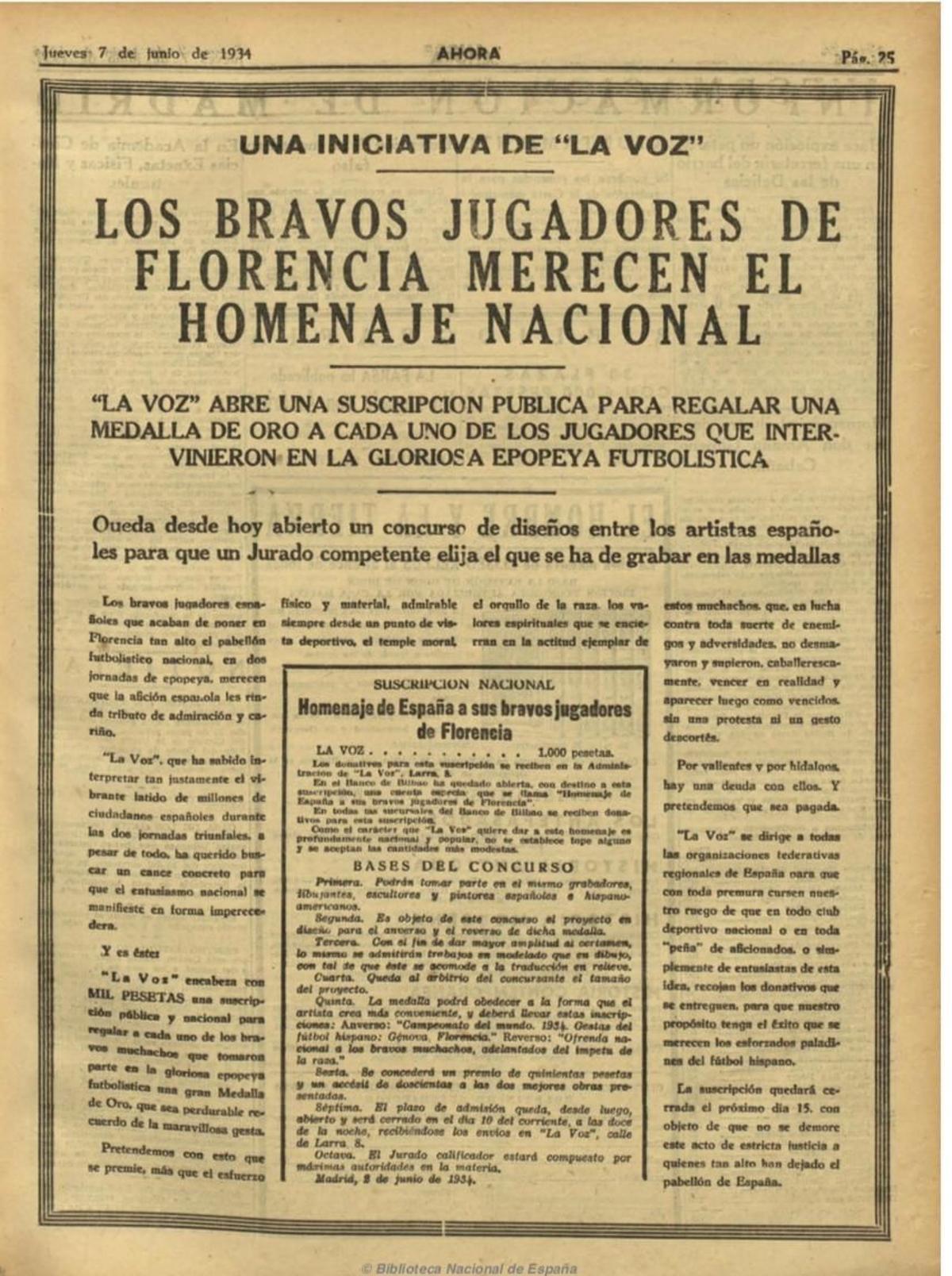 Imagen de una página de 'La Voz' tras los partidos de 'La Batalla de Florencia'.