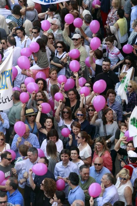 Cientos de alicantinos, en la protesta contra Marzà en Valencia