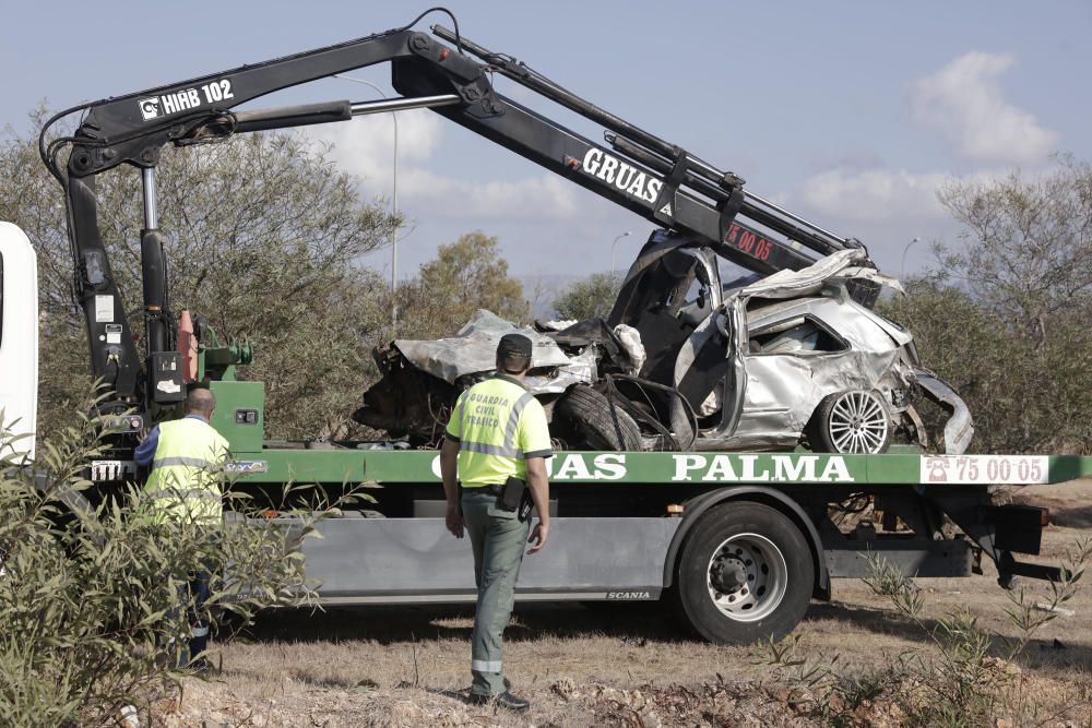 Atasco por un accidente en la autopista de Inca