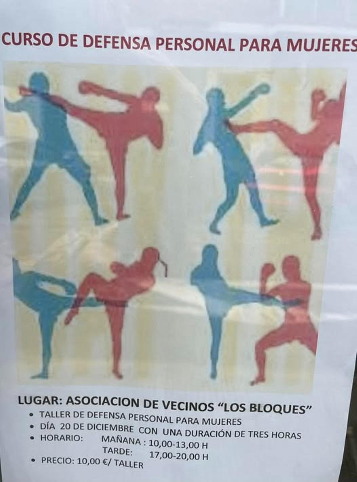 Curso de defensa personal para mujeres.