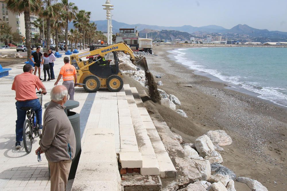 Málaga arregla sus playas tras el temporal