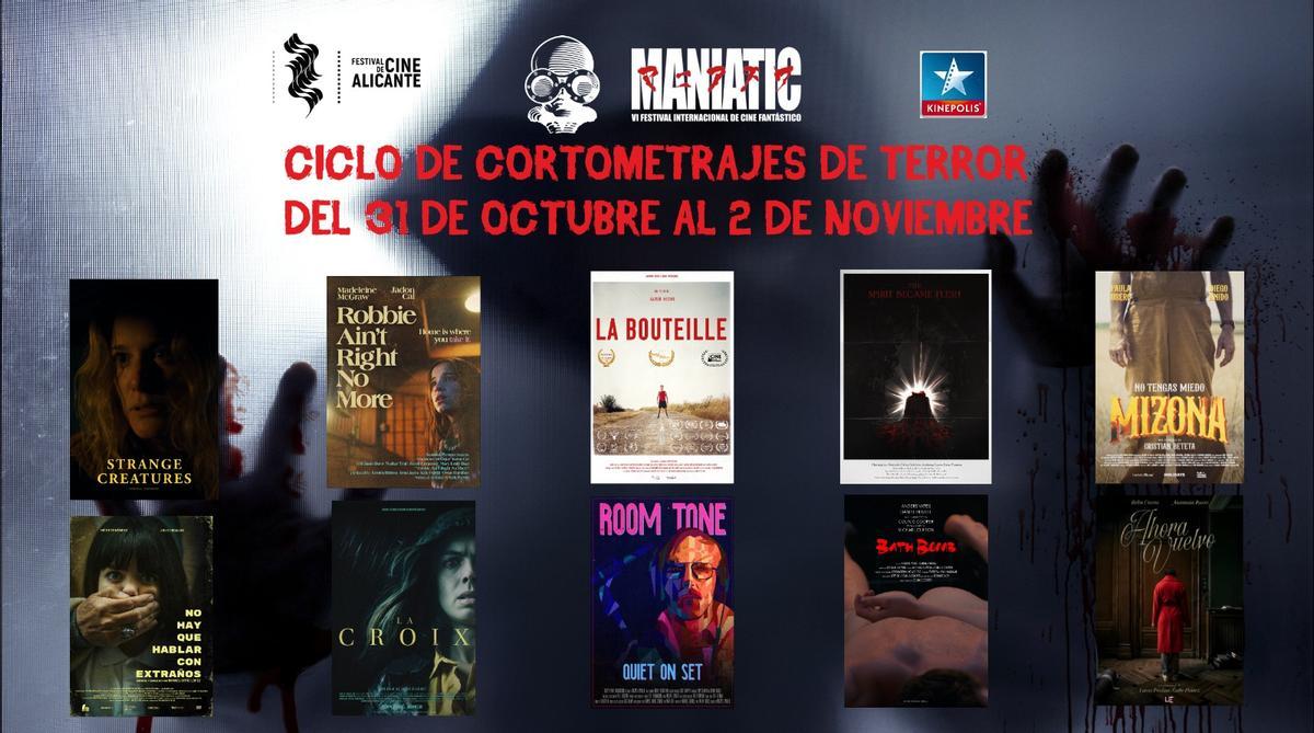 Cartel anunciador de los cortometrajes en Kinépolis