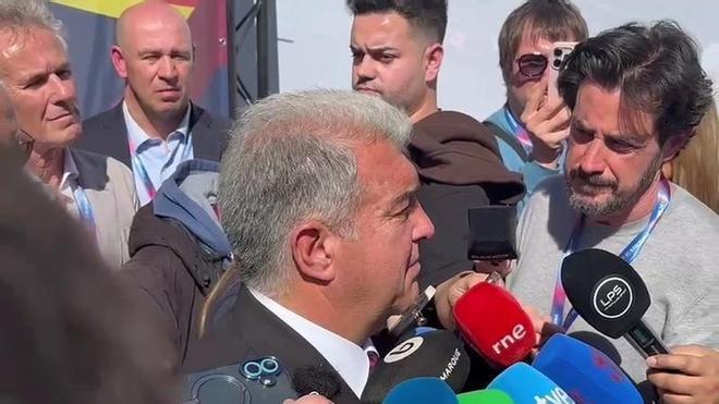 Un Laporta emocionado habló 15 minutos con los medios sobre cómo está viviendo la joranda electoral