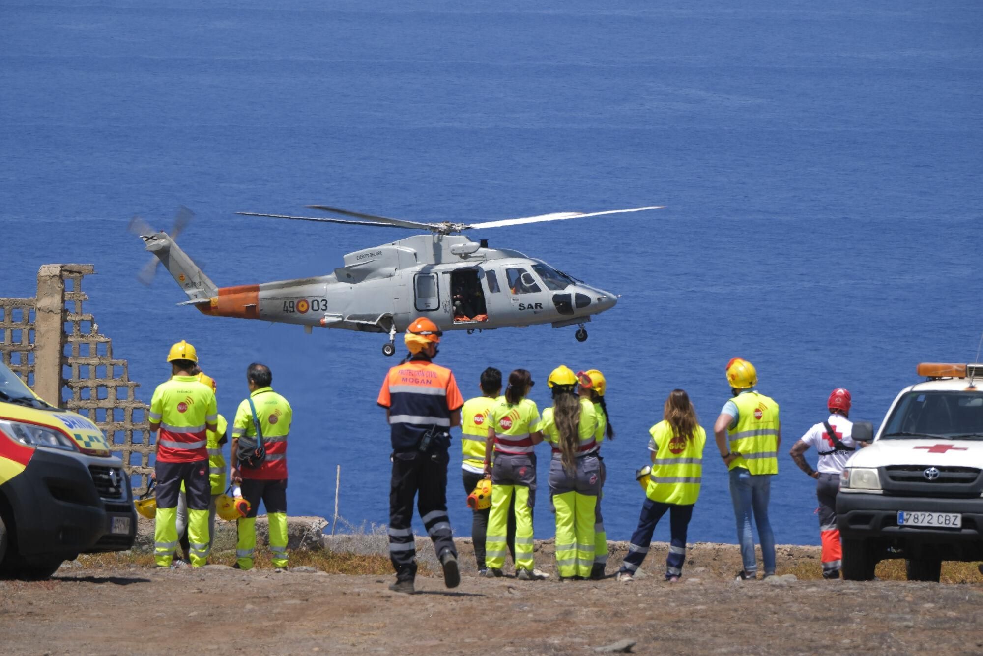 Ejercicio Canasar 2025: simulacro de accidente aéreo en Mogán