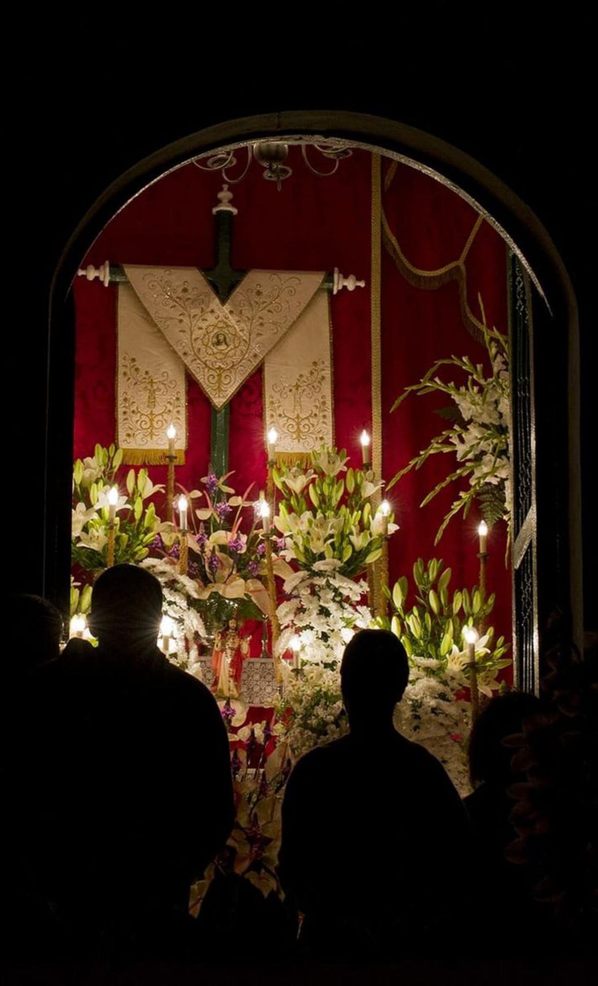 A moment from the pyrotechnic display held last night in Los Realejos on the occasion of the May Festival.