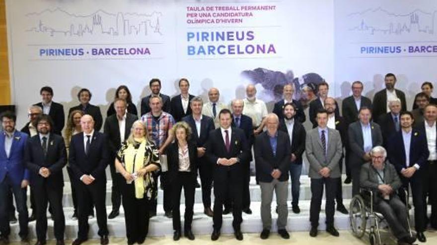 Els membres de la taula de treball de la candidatura, divendres