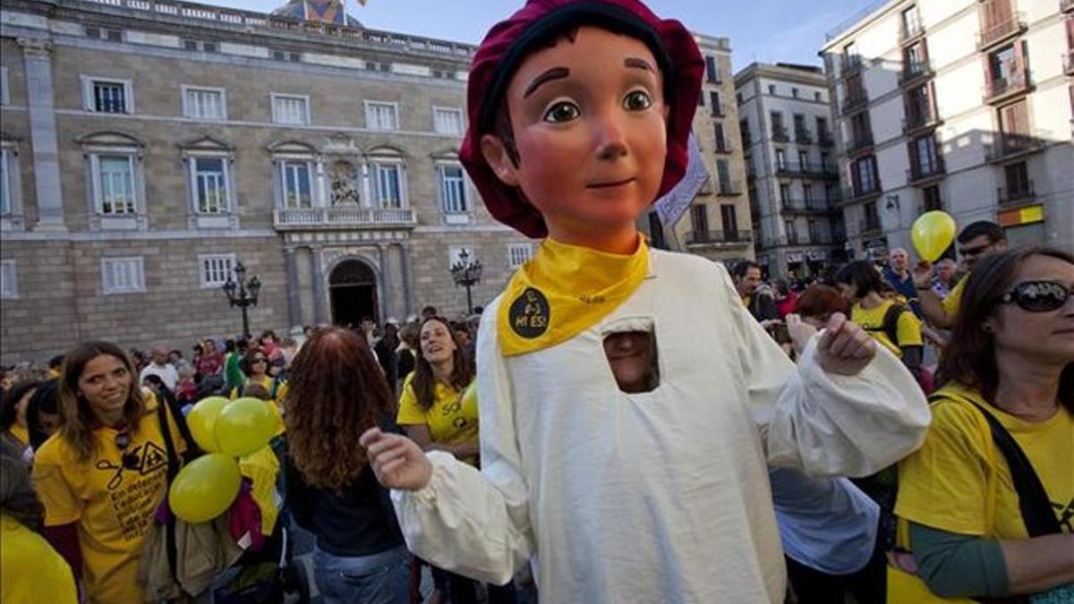 Protesta en defensa de las guarderías, en abril.