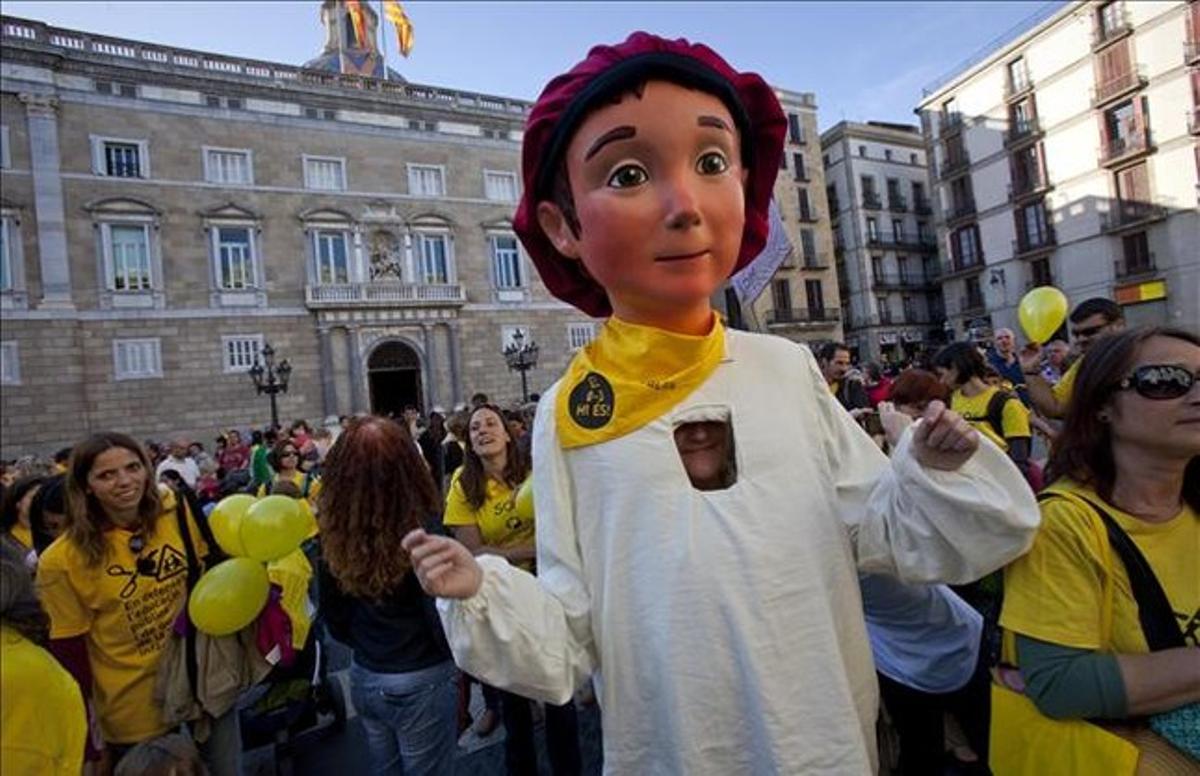 Protesta en defensa de las guarderías, en abril.