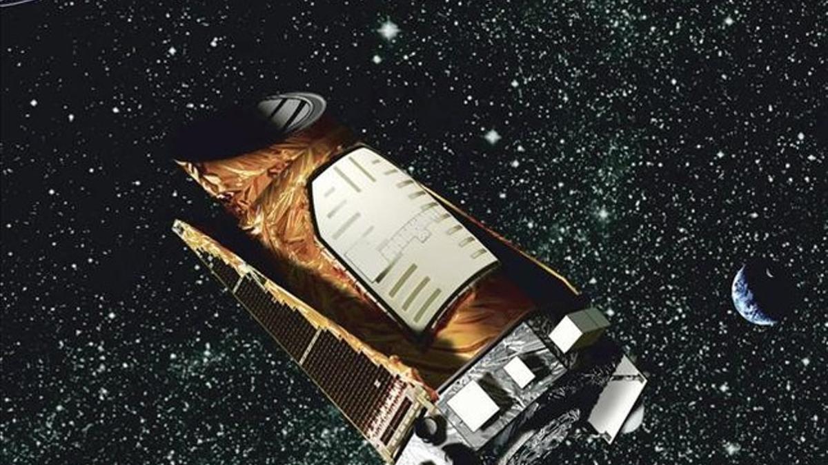 Recreación del telescopio 'Kepler' en órbita, según la Nasa.
