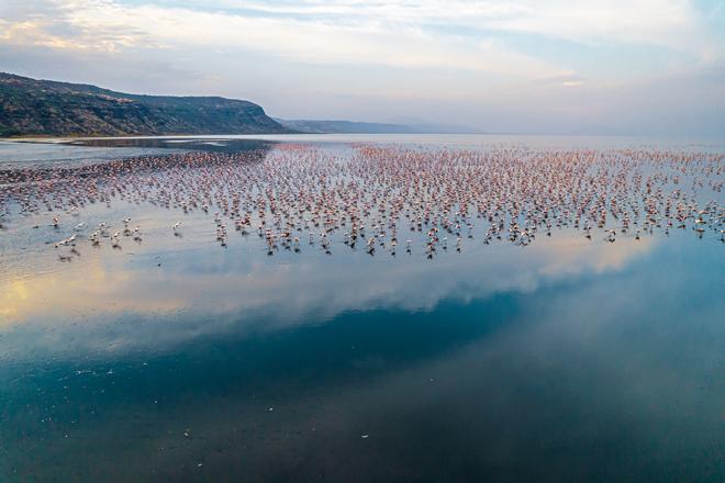Un lago onírico en Tanzania