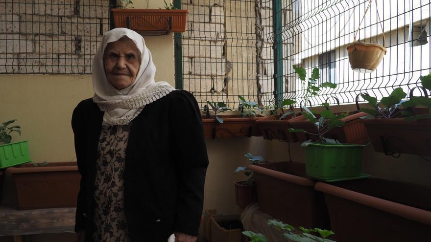 La refugiada palestina Hosnieh Ahmad Ghozlan, de 85 años, originaria de Yajour, en Haifa.